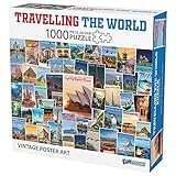 1000 Piece Jigsaw Puzzle, Travelling The World Postcard Collage Puzzle