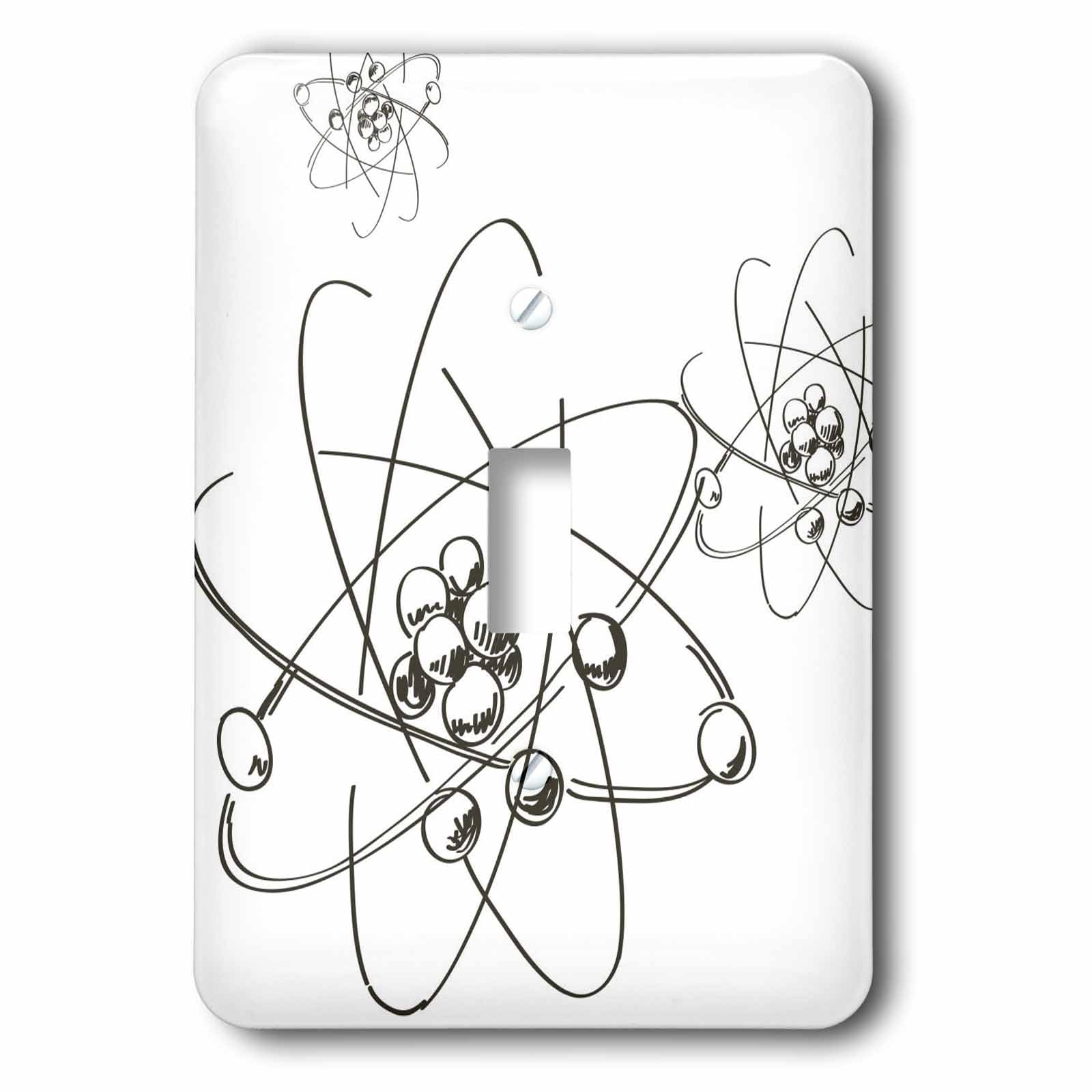 Interrupteur à bascule unique Atoms 3dRose avec motif scientifique haute résolution