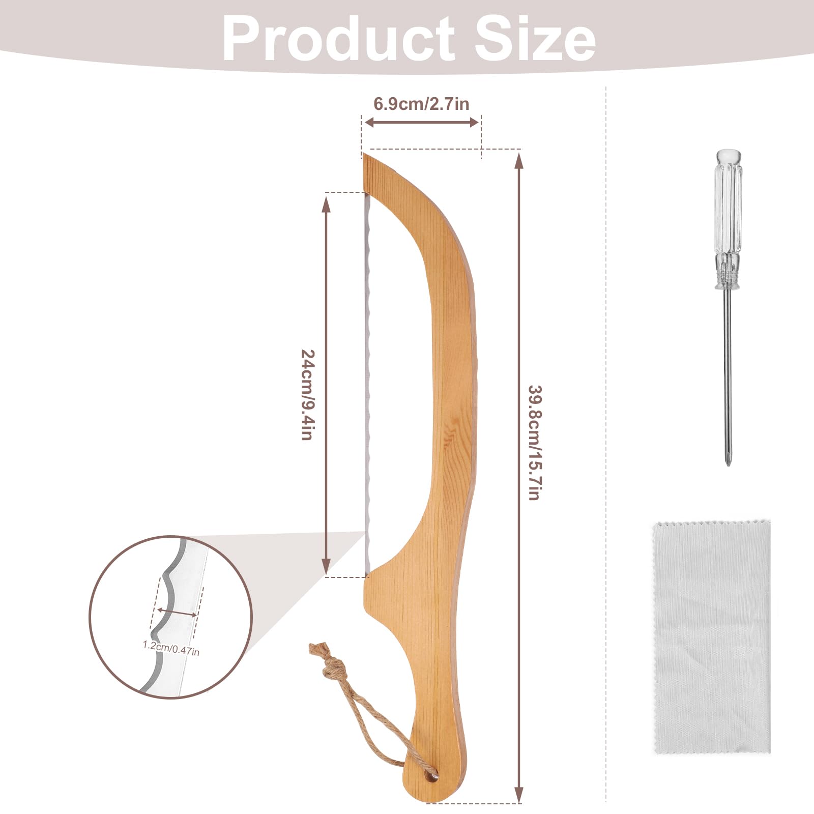 Aazon.co: Bread Bow Knife For Hoeade Bread, Wooden Sourdough Bread