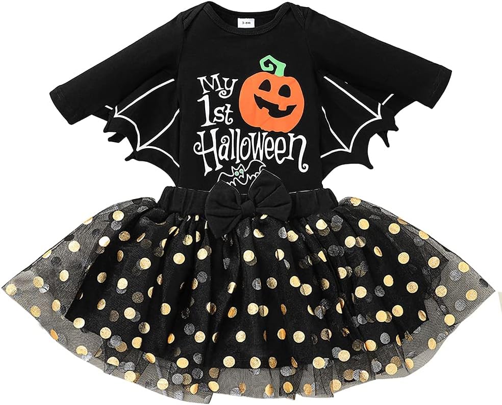 Baby Boys Girl Halloween Costumes Long Sleeve Bat Romper Bodysuit Skeleton Jumpsuit Cosplay Costume Jumpsuits Hat Outfits 3-24 Months
