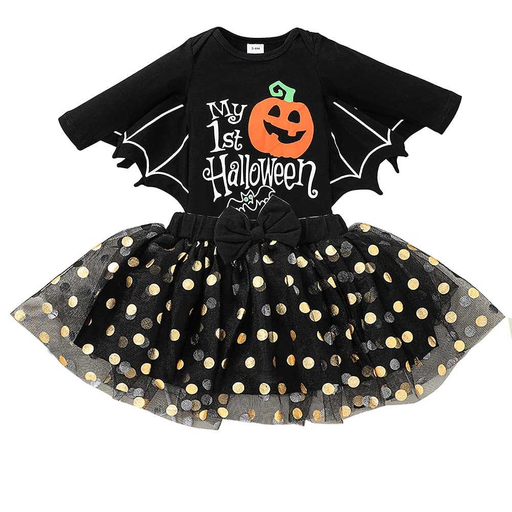 Baby Boys Girl Halloween Costumes Long Sleeve Bat Romper Bodysuit Skeleton Jumpsuit Cosplay Costume Jumpsuits Hat Outfits 3-24 Months
