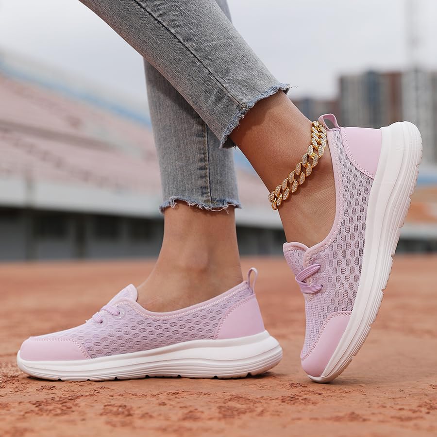 Women's Casual Lightweight Soft Sole Mesh Comfort Orthopedic Shoes, Breathable Knitted Low Top Walking Shoes4