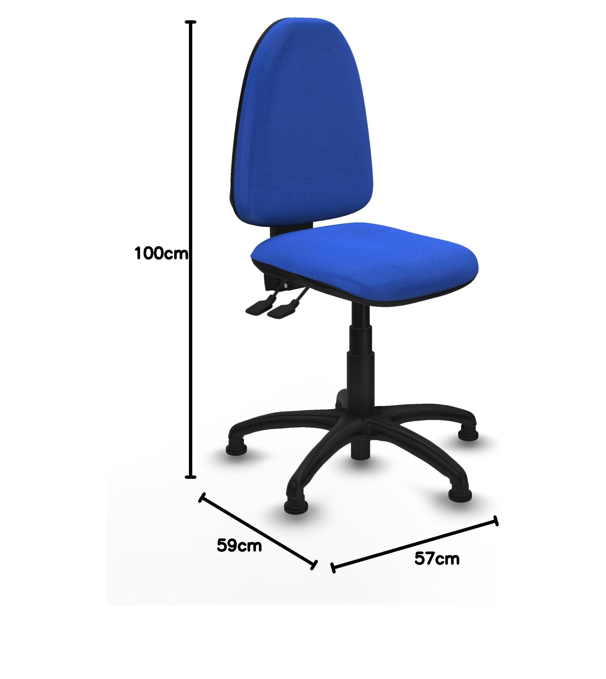 Piqueras y Crespo - Silla sin Ruedas Escritorio Aýna sin Brazos. Equipado con Asincro y Espuma de Corte. Azul