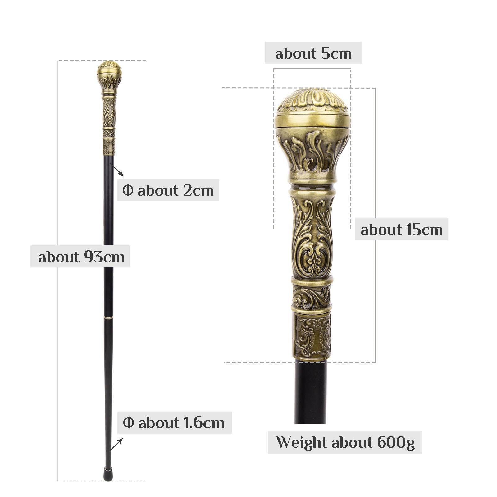Bastón Antiguo para Caminar para Hombres y Mujeres, Equilibrio para Personas Mayores - Bastón de Viaje Plegable de 3 Piezas para Estabilidad, Movilidad y Soporte de Rodilla - 93 cm