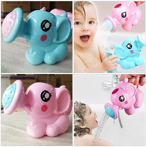 Miniatura 5 de Kisangel Juguete de baño para niños, 3 piezas, regadera para niños, regadera de plástico para niños pequeños, niños y niñas, elefante, tina,