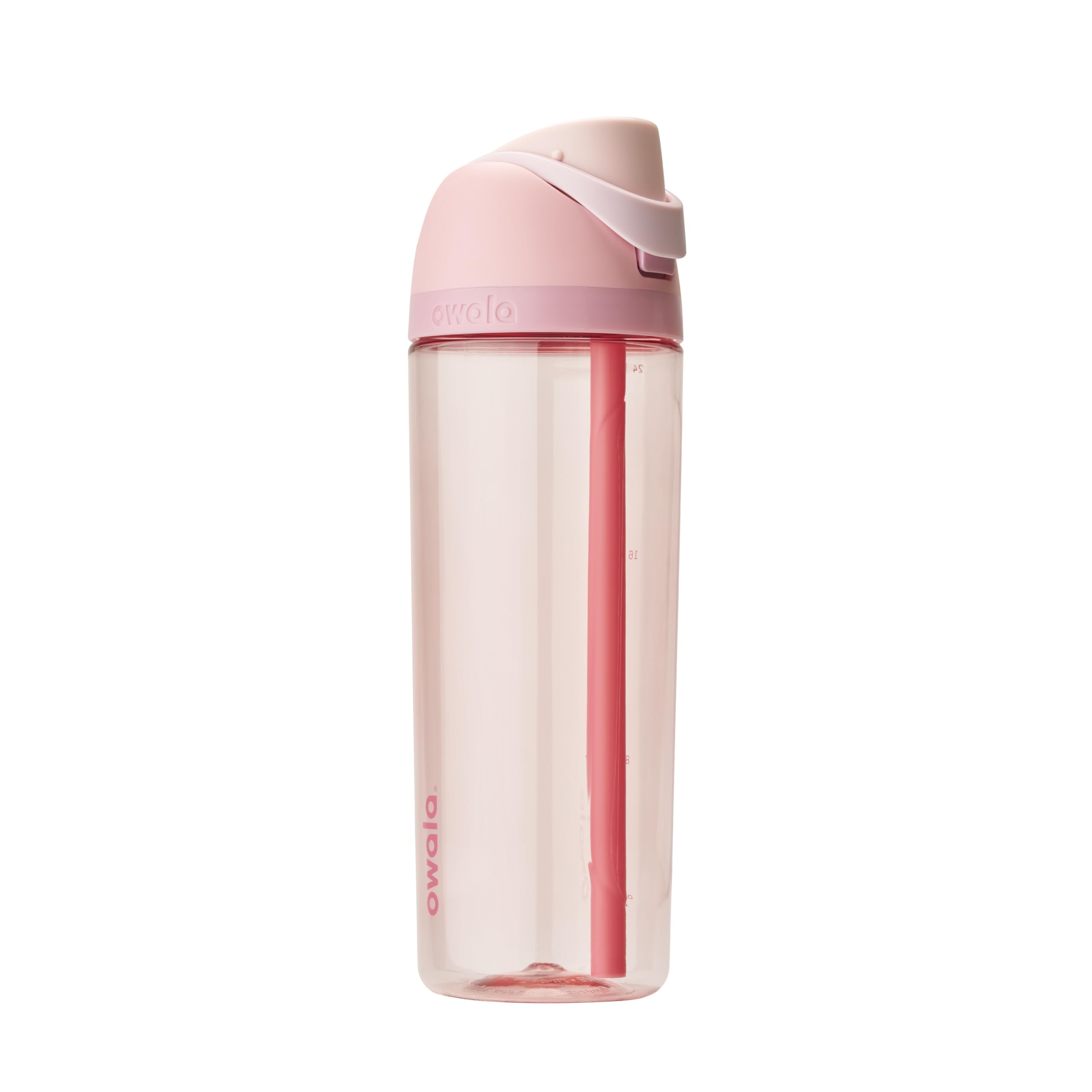 Owala FreeSip Clear Tritan Plastic Water Bottle, 25 Oz, Rose Quartz