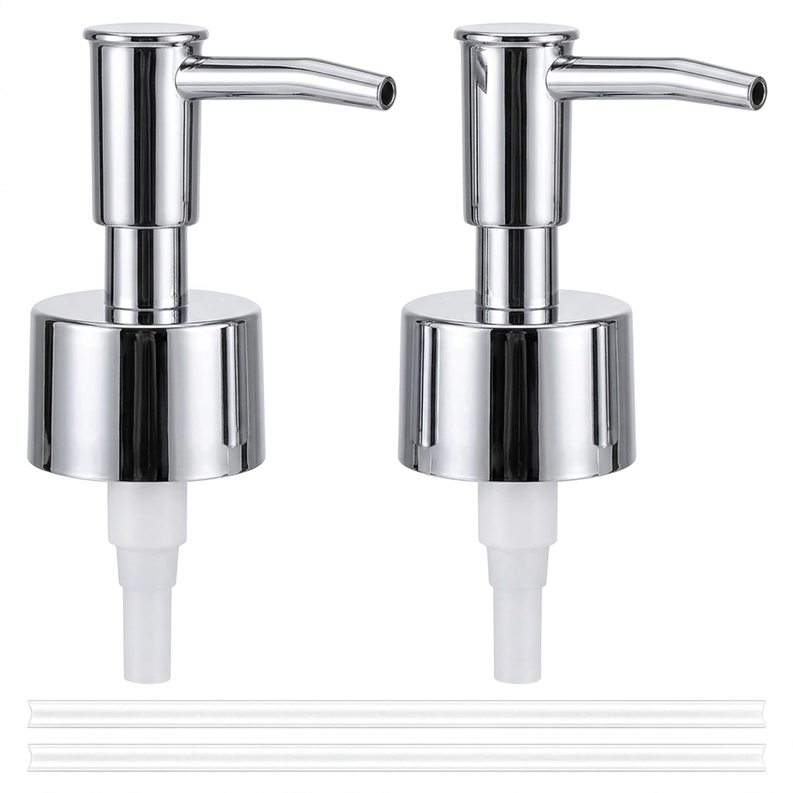 Soap Pump Replacement Leak Proof Soap Dispenser Pump Replacement for Kitchen Bathroom Worktop Bottles for Round 25 mm Neck Bottles, 28/400 Thread Size(Silver)