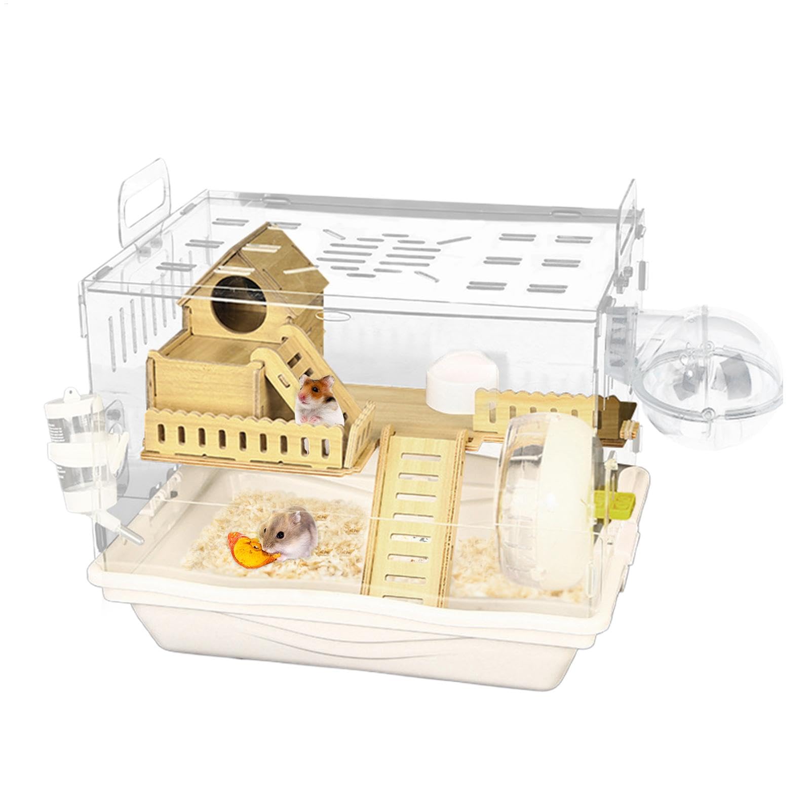 Clear Hamster Habitat,Transparent Pet Observation Cage | Gerbils Accommodation, Easy Assembly Small Pet Home for Lovers, Families