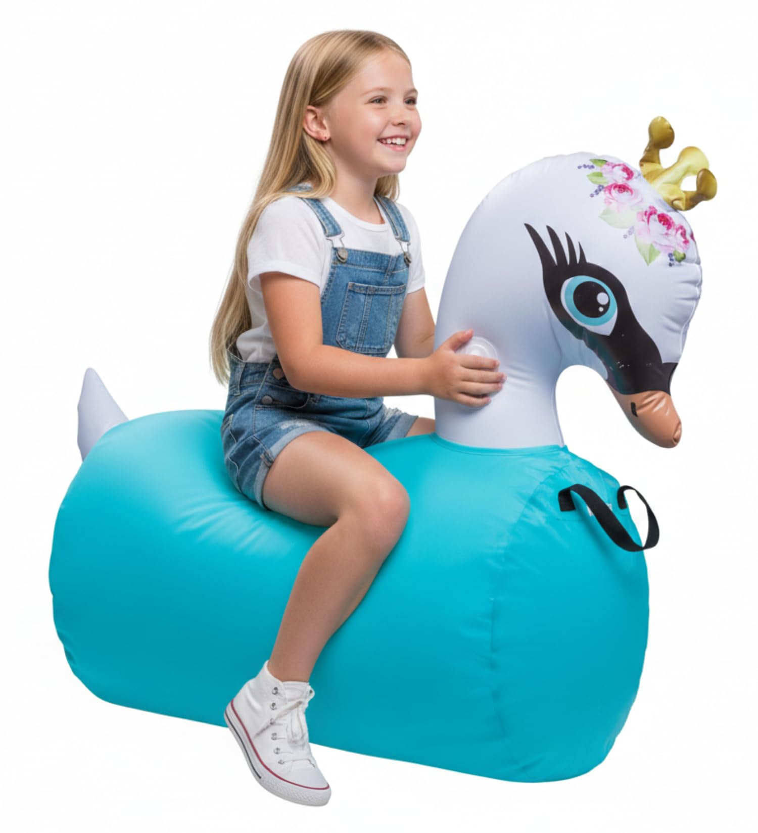 Waddle Hip Hoppers Large Bouncy Hopper - Inflatable Hopping Animal Bouncer Ride On Toys, Easy Grip, Stable Base, Outdoor & Indoor Animal Hopper Toy,