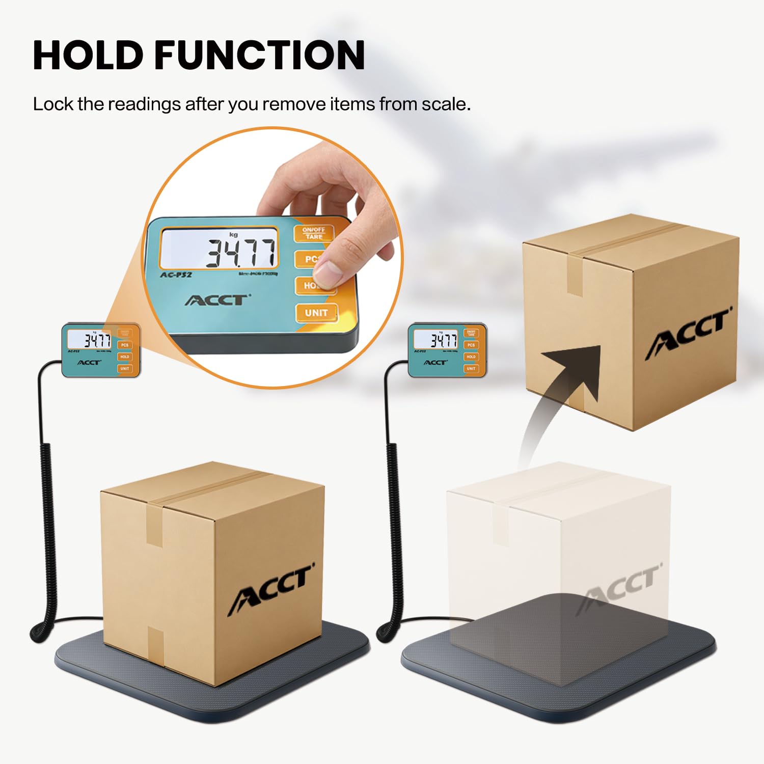 Shipping Scale, 440 lbs / 0.01 KG high-Precision Digital Postal Scale, with LCD Display, Hold/Tare/Count/Unit Switch Functions, Suitable for Packages, Luggage, and Mail Warehouse Shipping Scales