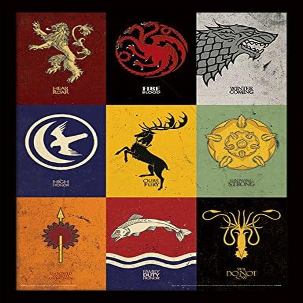 Pyramid International Game Of Thrones (Sigils) 30 x 40cm Collector Print (Framed) 30cm x 40cm, One Size
