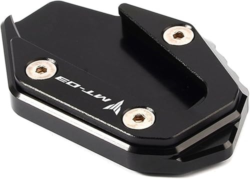 CNC aluminio for Yamaha MT03 MT-03 2017-2019 R3 YZF-R3 2020 2021 Motorcycle Kickstand Enlarge Side Stand Extension Support Plate (Color Black-MT03)