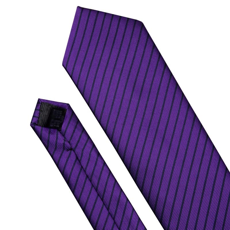 Set de broche y corbata de seda rayada para hombre miniatura 3