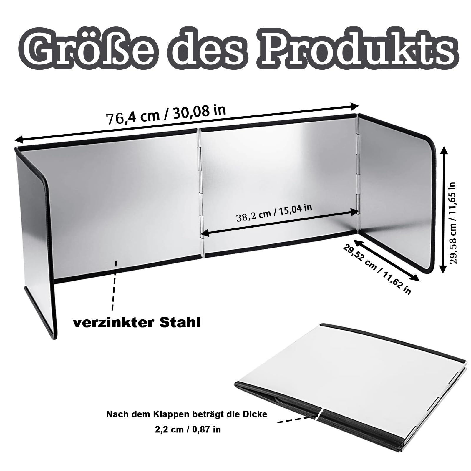 Protector Salpicaduras Cocina, Cocina Funda Protectora de Cocina Plegable, Plegabl Protector de Aceite Estufa de Gas, 4 Lados Plegable Protección Antisalpicaduras, para Cocina (37,6×29,2×29,4 cm)