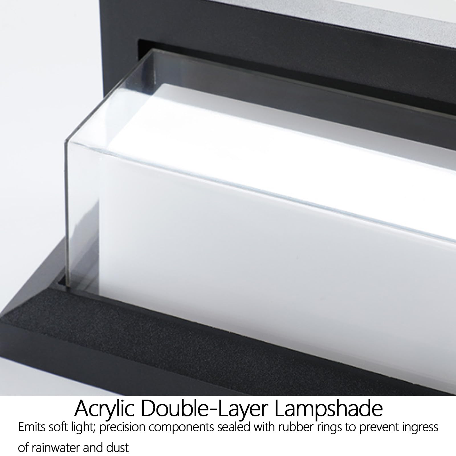 Außen LED Wandleuchte APP Steuerung RGB Dimmbar Wandlampe mit Fernbedienung Wandbeleuchtung IP65 Wasserdicht Aluminium Acryl Rechteckig Design für Veranda Garten (26cm,Schwarz)
