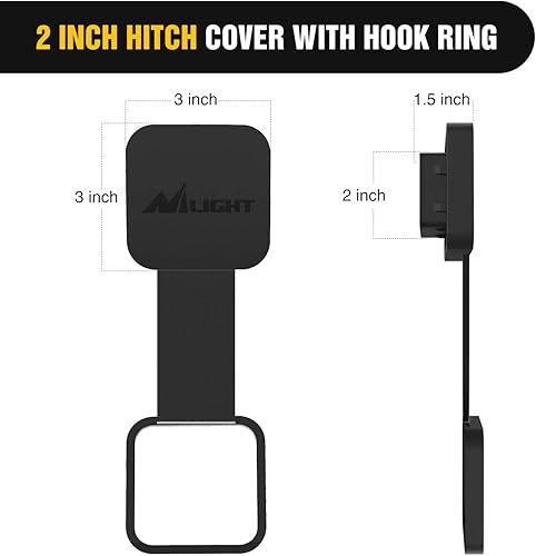 Miniatura 5 de Nilight - Kit receptor de enganche de remolque de parachoques trasero de 2 pulgadas, compatible con Jeep Wrangler JL JLU de 4 puertas y 2 puertas