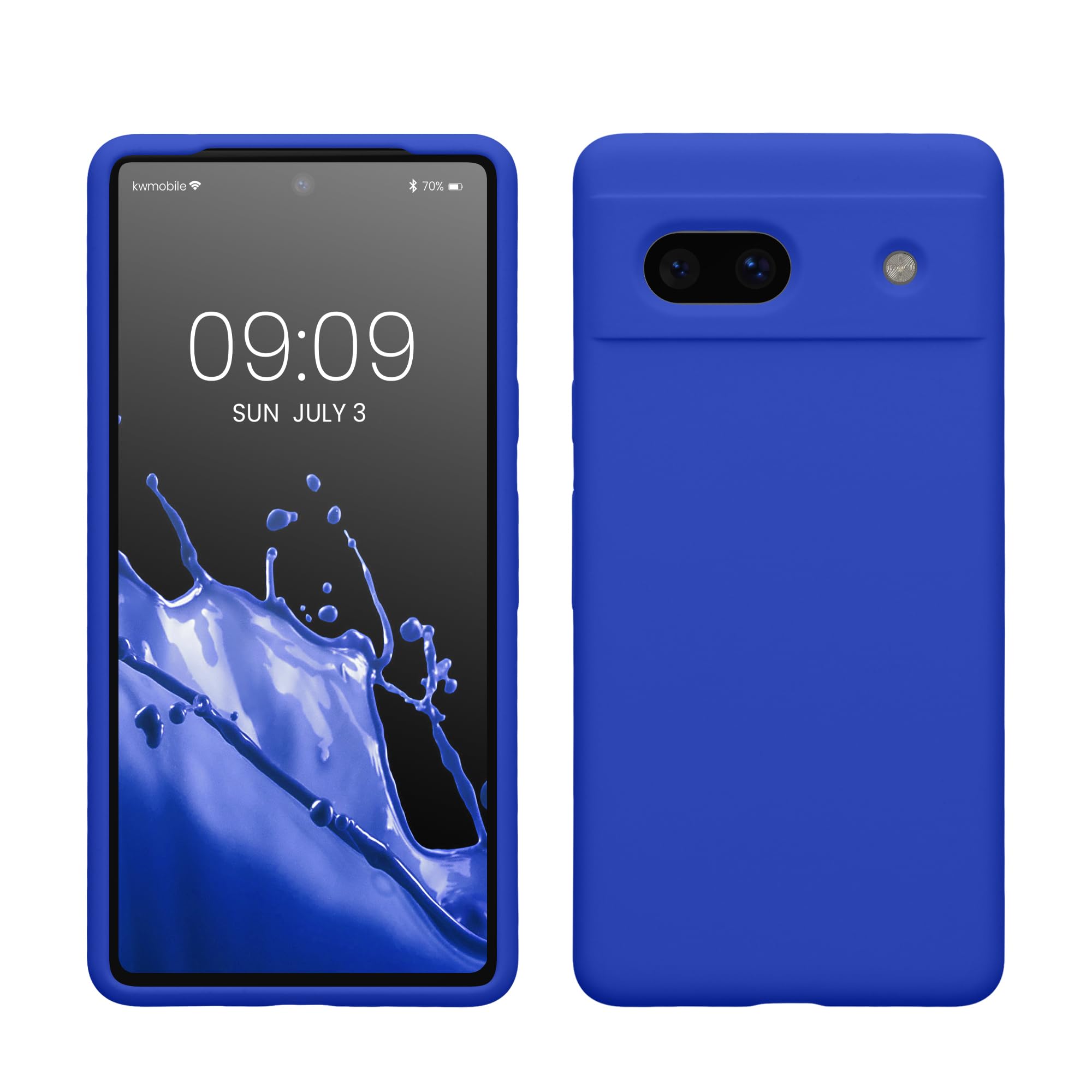 kwmobile Case Compatible with Google Pixel 7a Case - TPU Silicone Phone Cover with Soft Finish - Baltic Blue