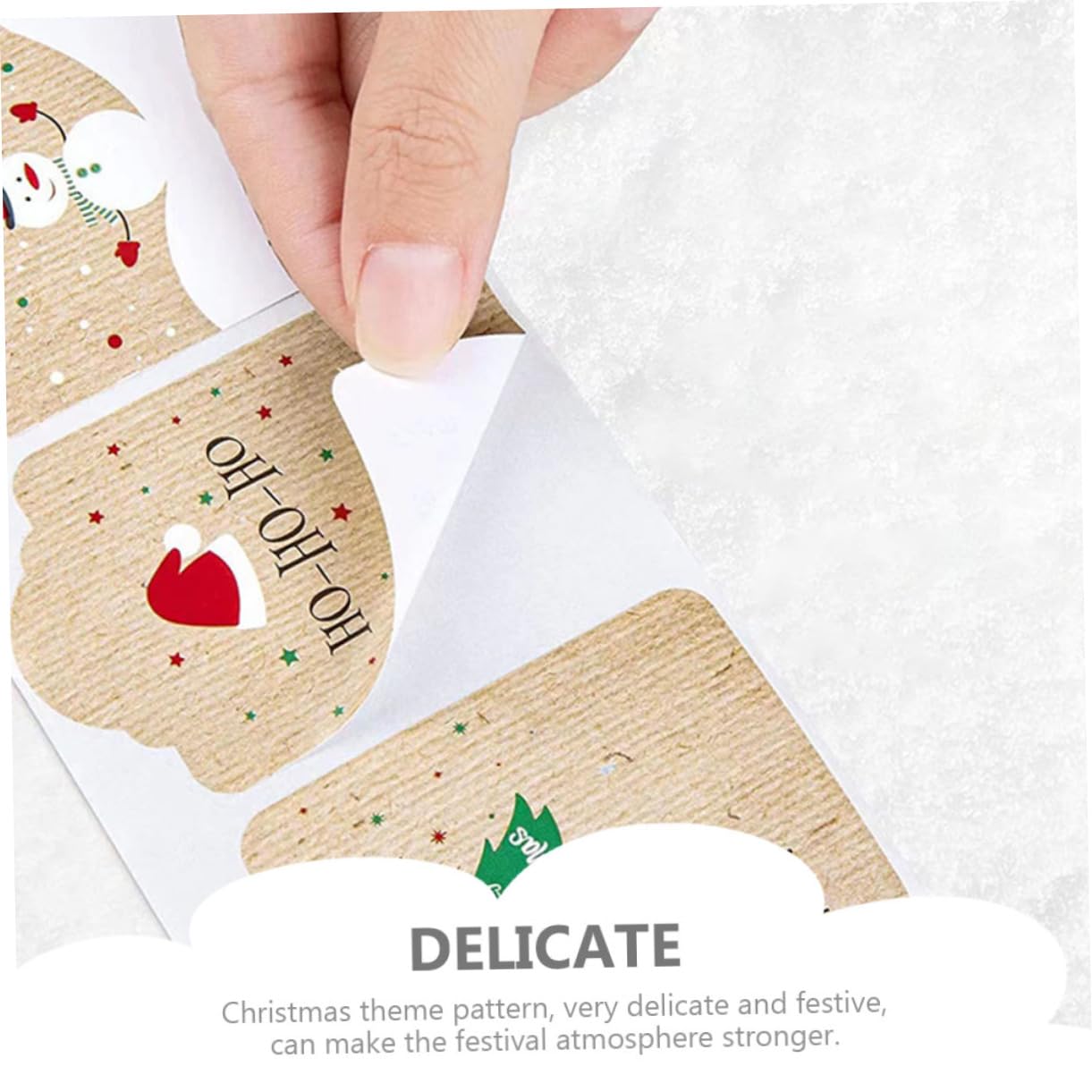 STOBOK 2rotoli Adesivi Natalizi Carta Kraft Etichette Decorative Autoadesive Design Festivo Per Regali e Decorazioni Natale