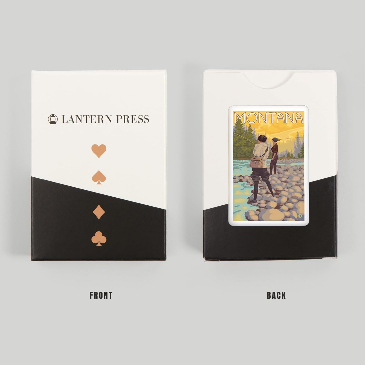 Lantern Press Montana, Women Fly Fishing, 52 Playing Cards for Adults, Poker Size Card Deck