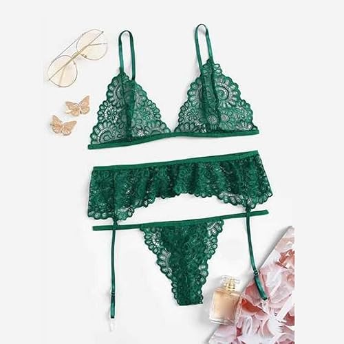 Miniatura 2 de Sexy Lingeries for Women Sheer Matching 2 Piece Lingerie Set Naughty Babydoll Sleepwear with Garter Belt