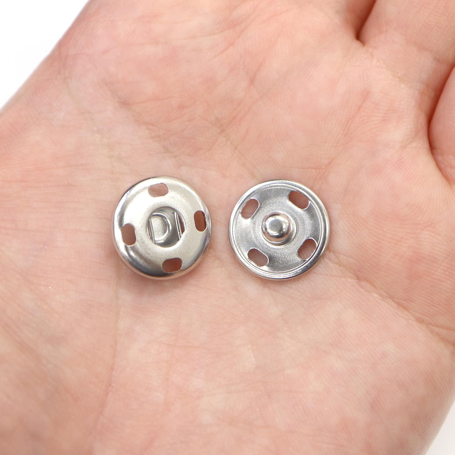Amazon.co.jp: スナップボタン シルバー 15mm 10組入り 縫い付け