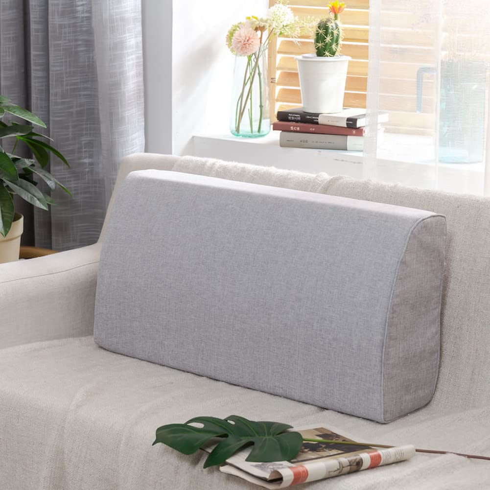 Yur Light Grey Thick Foam Sofa Back Cushion With Detachable Cover,Headboard Cushion Bed Lumbar Back Surpport Cushion,Large Backrest Reading Pillow,Relieve Pain