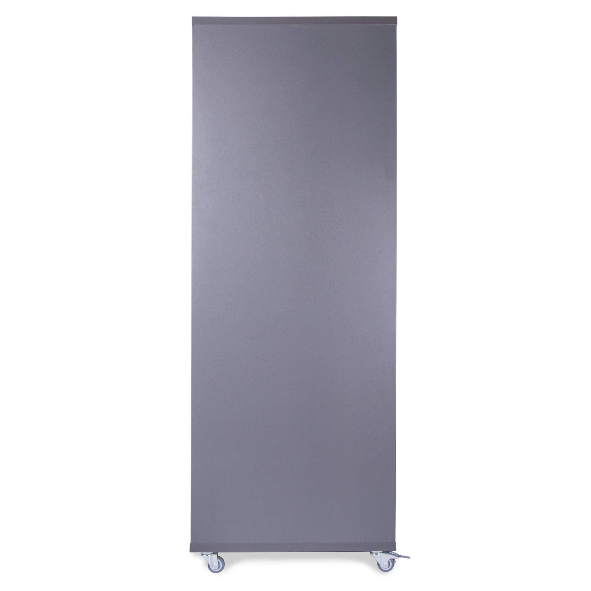 Eigentlich Rollbares Verkaufsregal B76 x H152 x T57 cm aus Holz Eiche modern mit 4 höhenverstellbaren Böden | massives Büroregal Lagerregal Archivregal Dekoregal mit 4 Gummirollen