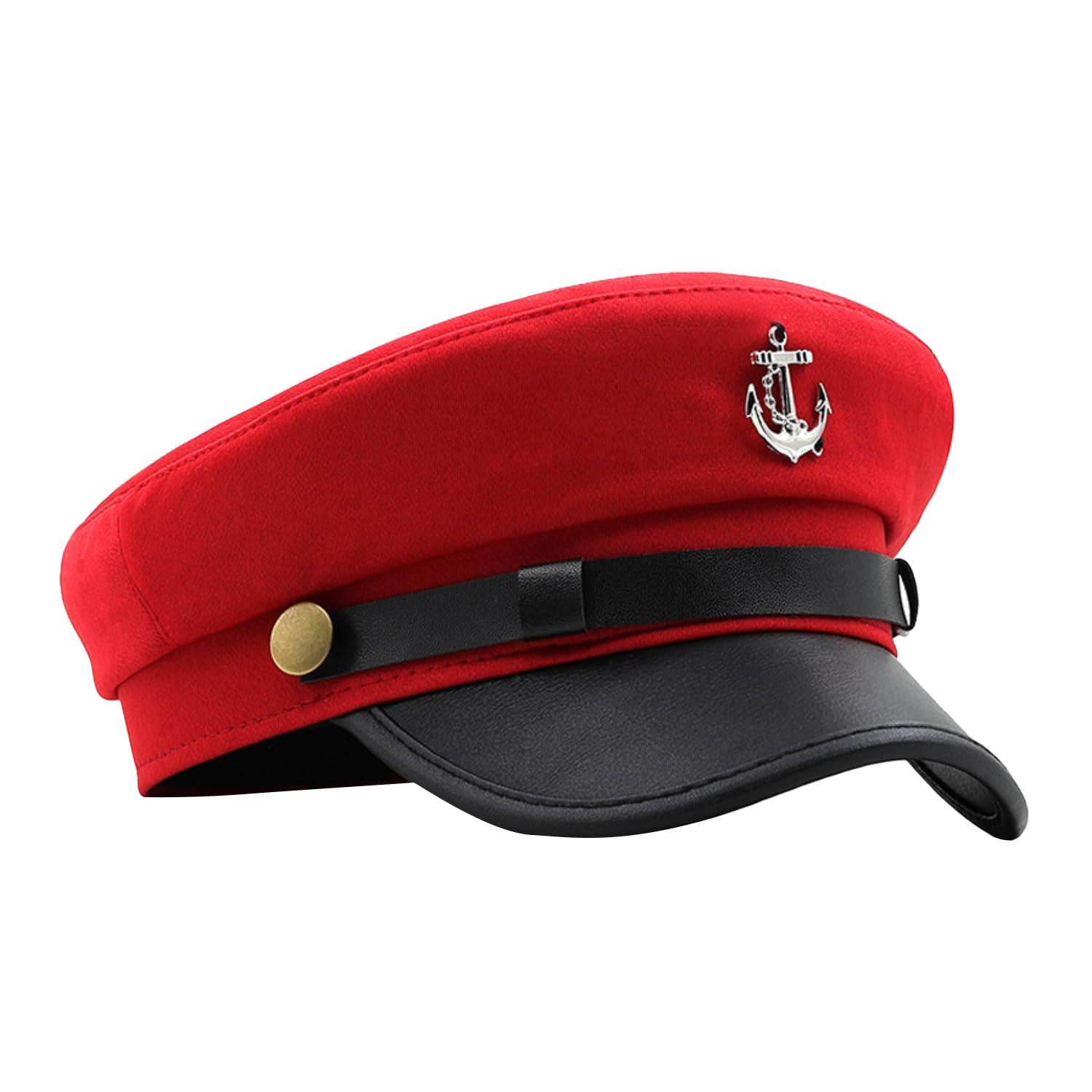 XNHIU Unisex Yacht Captain Hat - Adult Navy Sailor Costume for Halloween Party - Accessory for Adults (Red)
