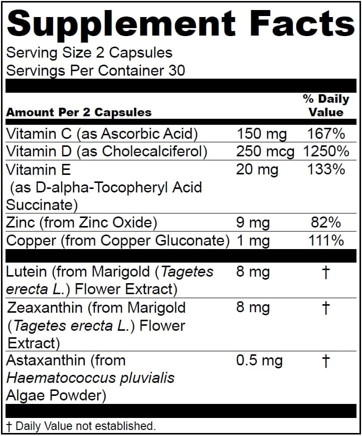 Miniatura 2 de Eyecare Daily Defense Eye Vitamin Doctor formulado con luteína, zeaxantina, astaxantina, fabricado en los Estados Unidos, sin lácteos y soja, sin