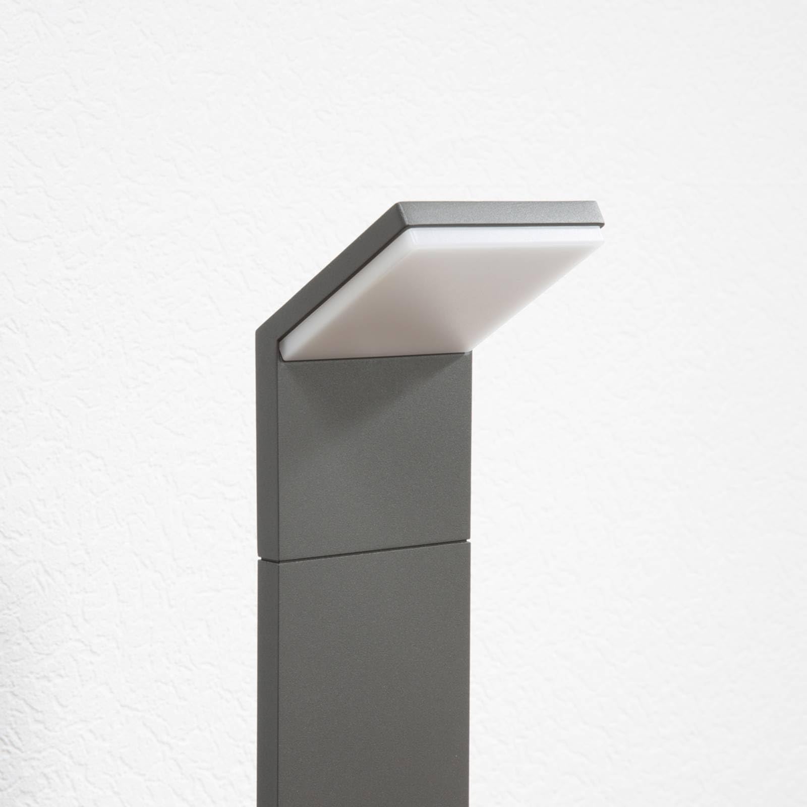 Lucande Paletto Luminoso LED Segnapassi in alluminio, Grigio Antracite Lampioncino da esterno moderno di design Faretto illuminazione aiuole sentieri ingresso e cancello giardino 100 cm IP54