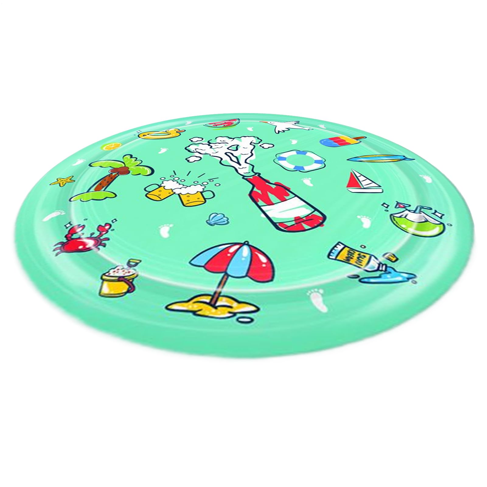 Dog Water Play Mat, Pet Sprinkler Pad, Outdoor Splash Toy, Thickened Pvc Material, 1/2 Inch Hose Compatible, Pool Playground Backyard Use, 100cm/39.37 Inches, Blue, 1 Piece