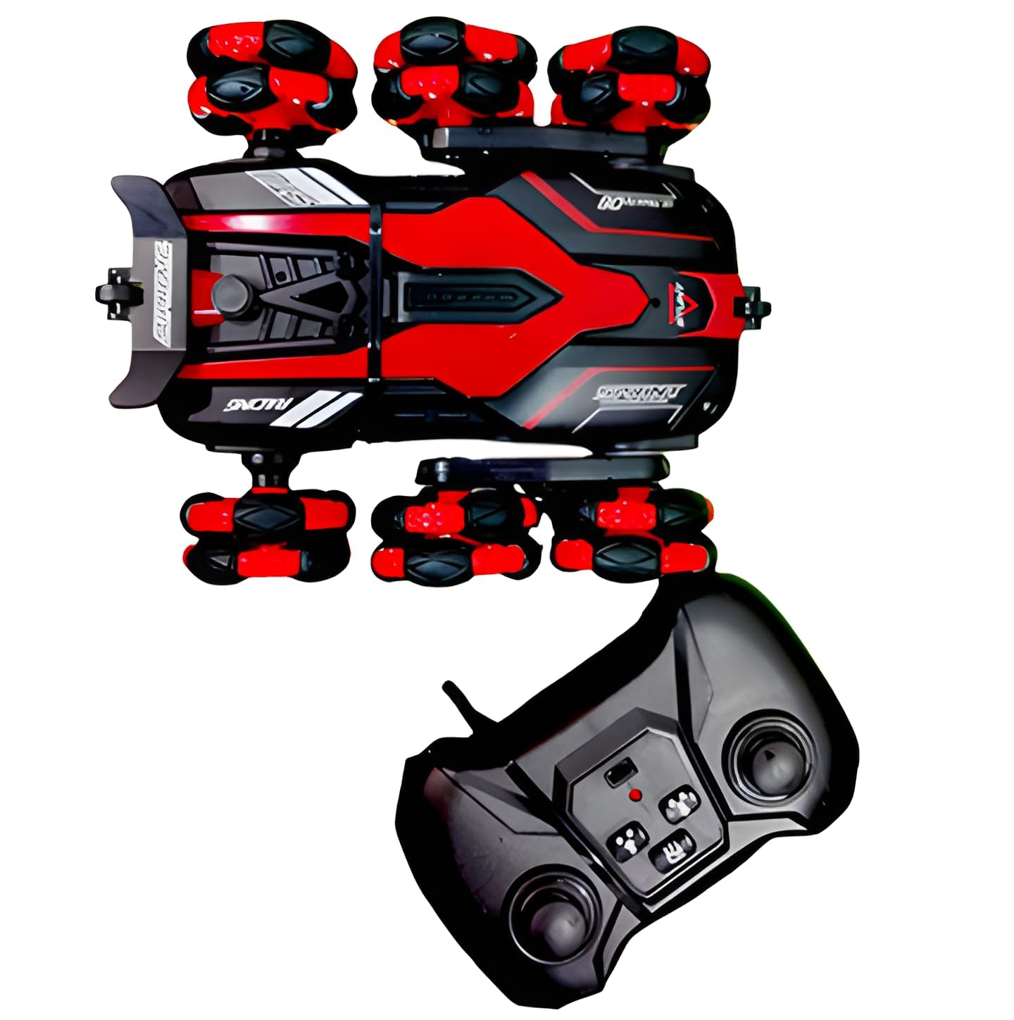 Razzes 6 Wheel Remote Glove Hand Control Racing Stunt Car 2.4G Off-Road RC Robot Truck Double Sided with 360° Rotating Twisting Drift Car Toy for Kids Boys Girls Above 7-8 Year Old Multicolor