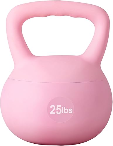 Miniatura 11 de SogesPower Pesas rusas suaves, pesas de entrenamiento de fuerza rellenas de arena de hierro, a prueba de golpes con mango de agarre ancho, pesas