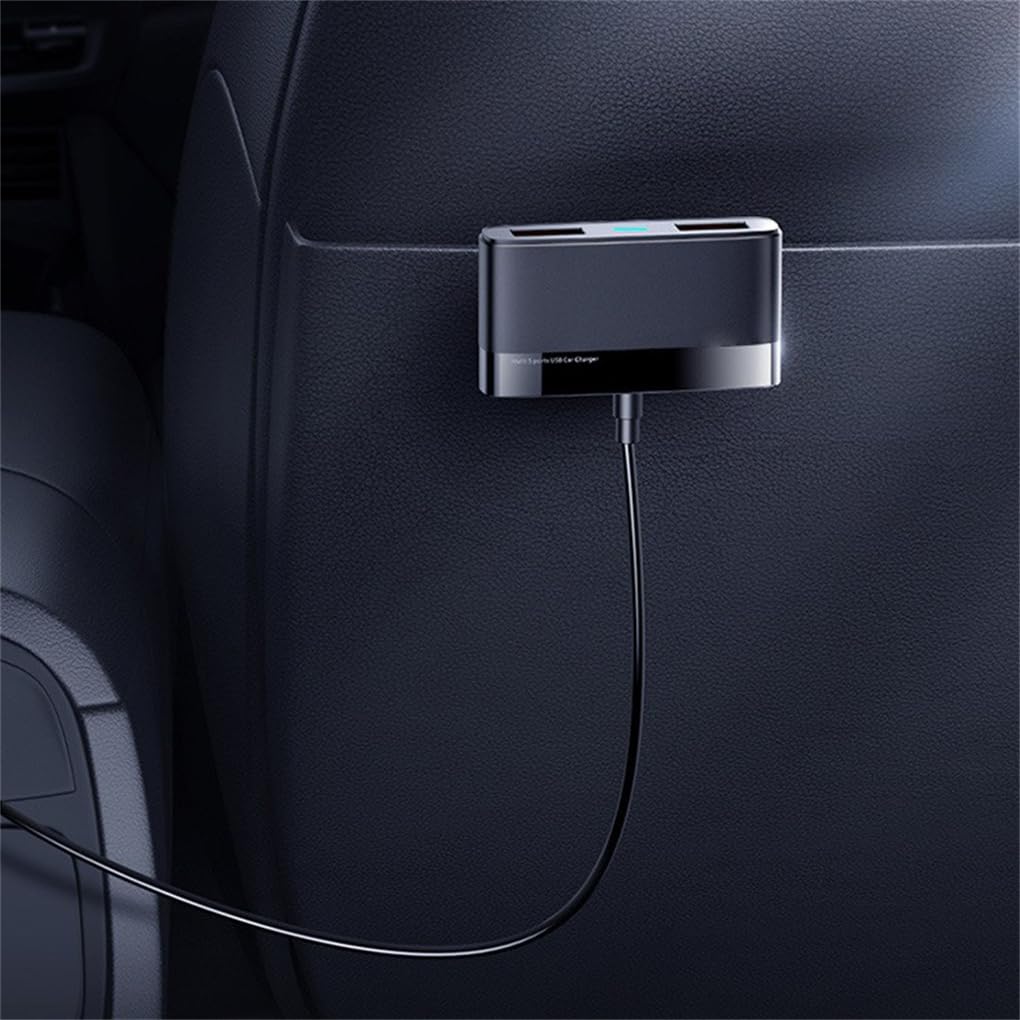 Juego de 5 cargadores de coche USB de 5 puertos universales para dispositivos electrónicos, multipuerto, adaptador de carga rápida, extensión para RV, camión, SUV, viajes