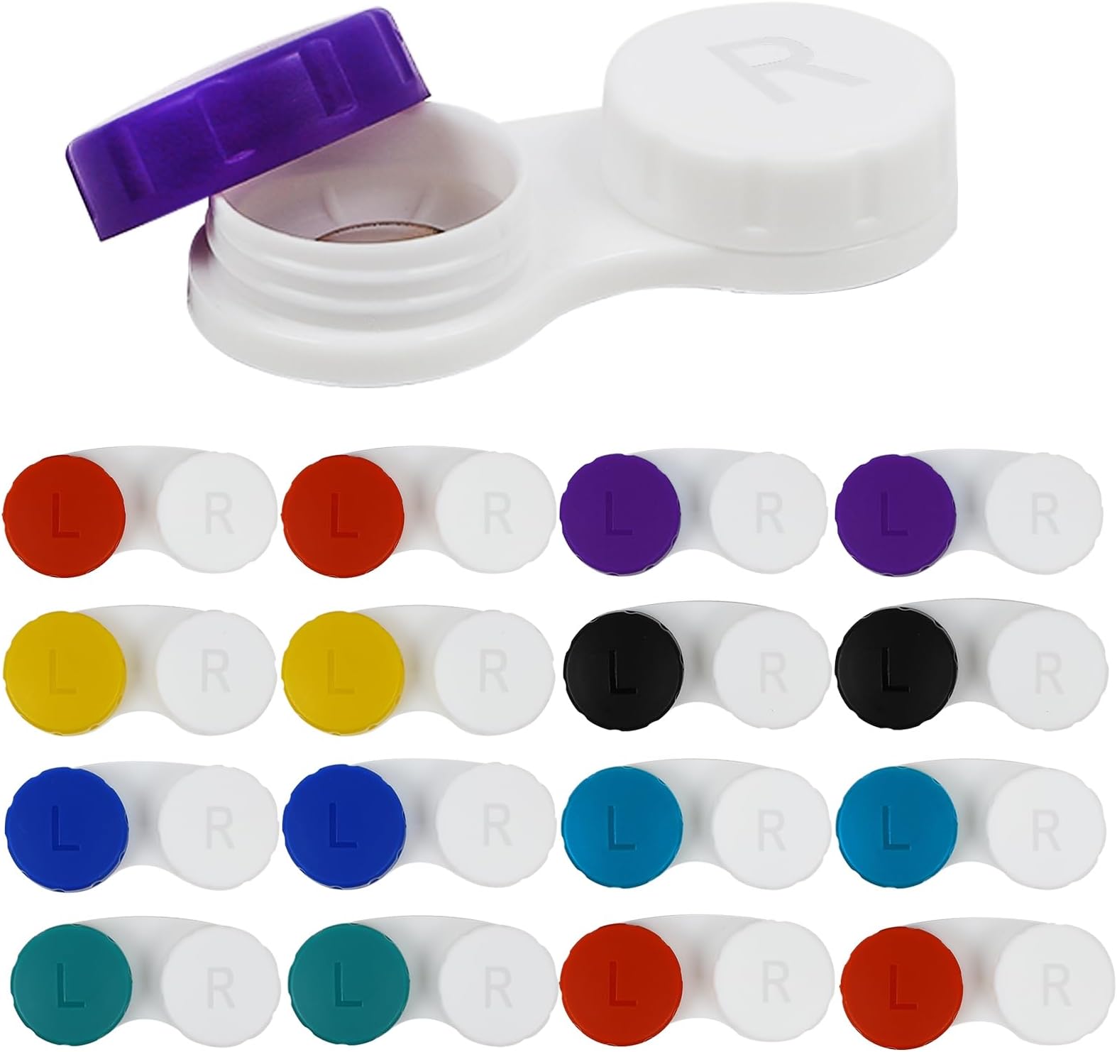 Aoutrow 16 Pack Contact Lens Case Box, Mini Contact Lens