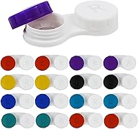 Aoutrow 16 Pack Colorful Mini Contact Lens Cases - Leak-Proof Portable ABS Holders, Bulk Travel Containers