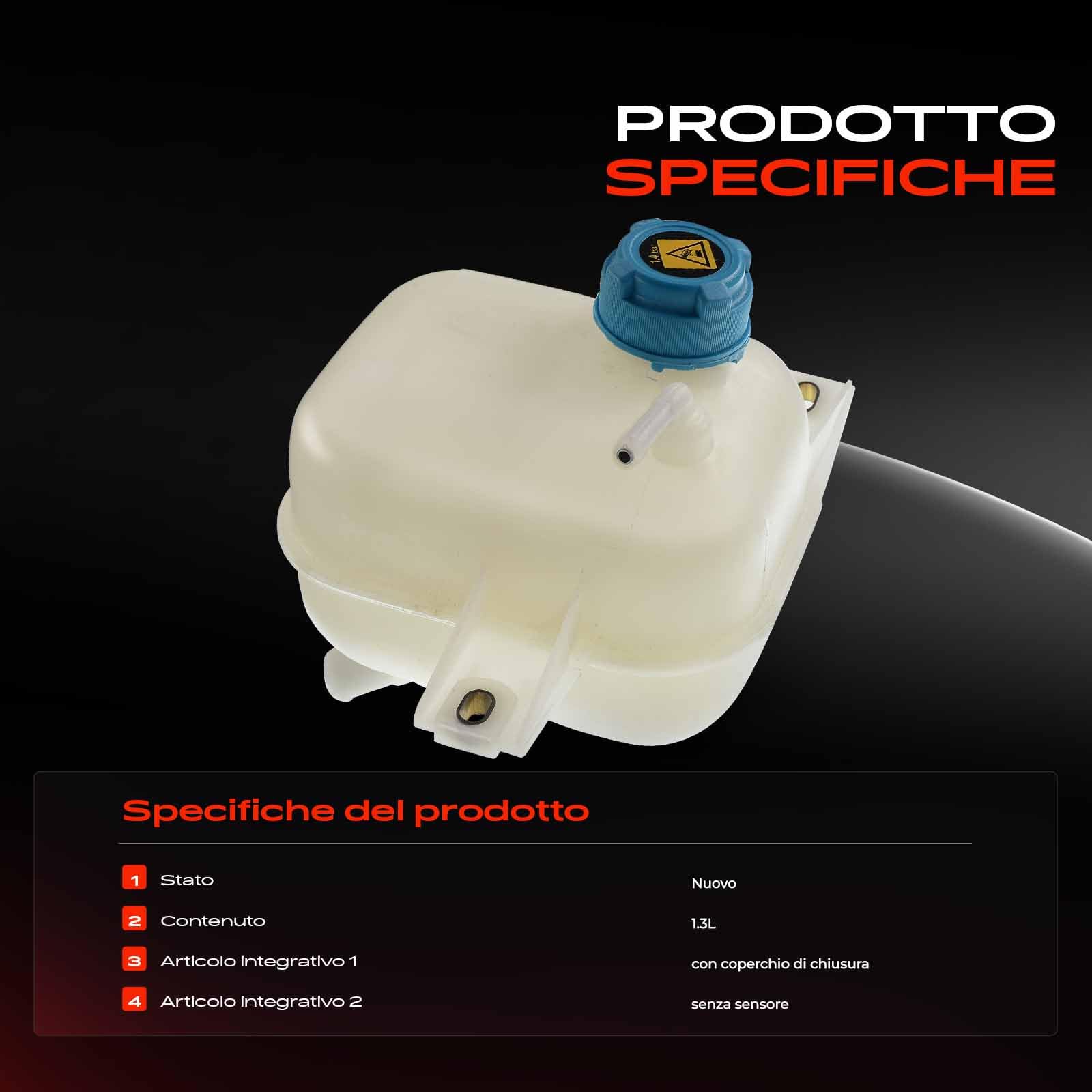 Frankberg Serbatoio di Espansione Refrigerante Compatibile con Doblo Pianale/Telaio 263 2.0 D MultiJet Doblo Pianale/Telaio 263 1.3 D MultiJet Doblo MPV 263 1.3 D MultiJet Doblo MPV 263 51717782