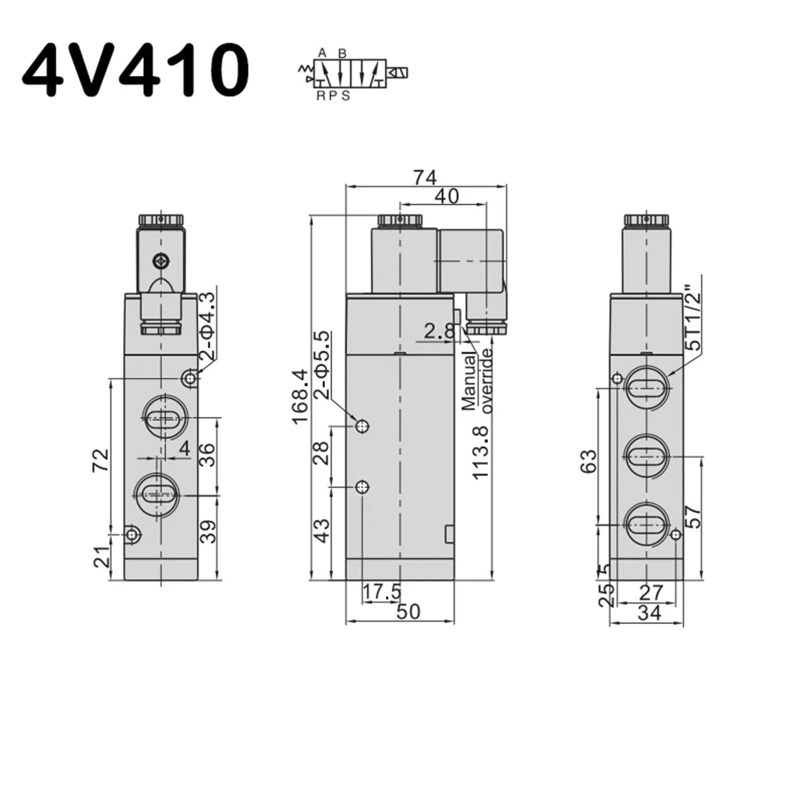 4V210-08 4V310-10 4V410-15 Zawór elektromagnetyczny 2 pozycje 5-portowe pneumatyczne zawory elektromagnetyczne DC12V DC24V AC110V (tylko 4v110-06,5V)