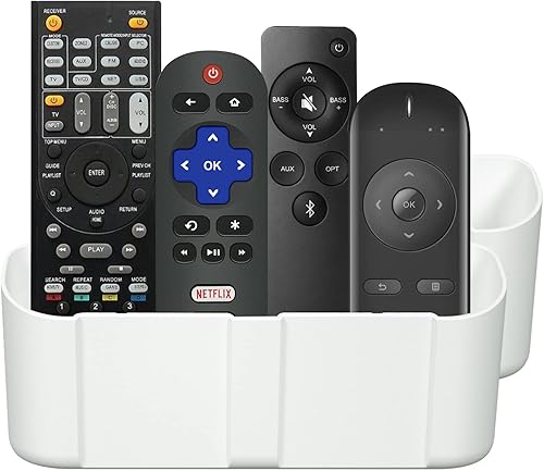 Miniatura 9 de suptek Soporte para control remoto de pared, soporte remoto de TV sin agujeros para 3 o 4 mandos a distancia, negro, cantidad 1, S4B Negro