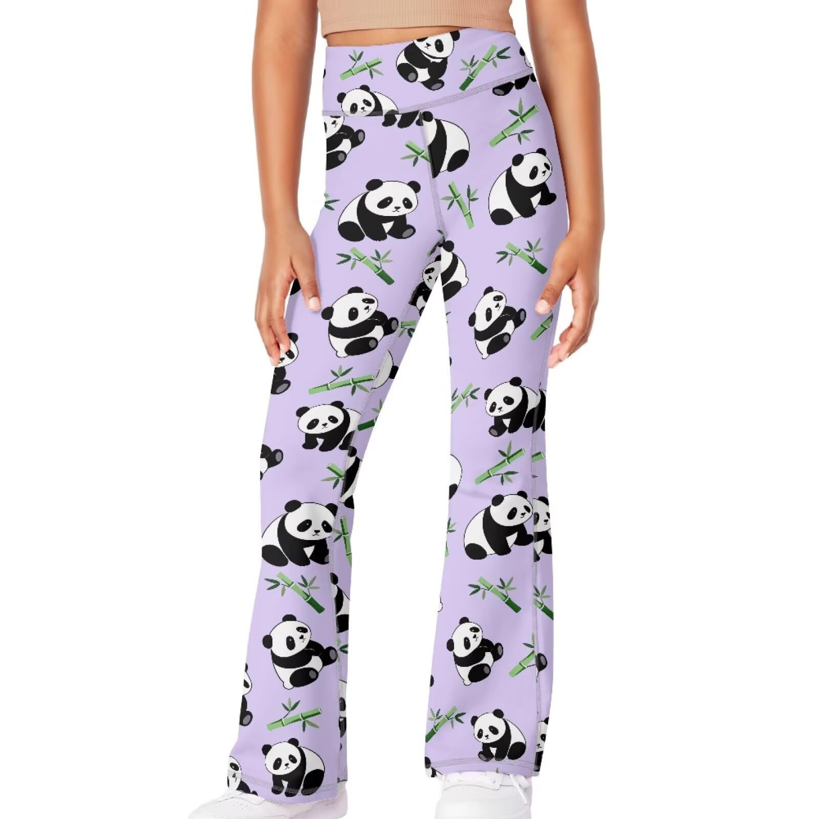 Girls Leggings Floral Print High-Waisted Flared Pants 5-14 Years