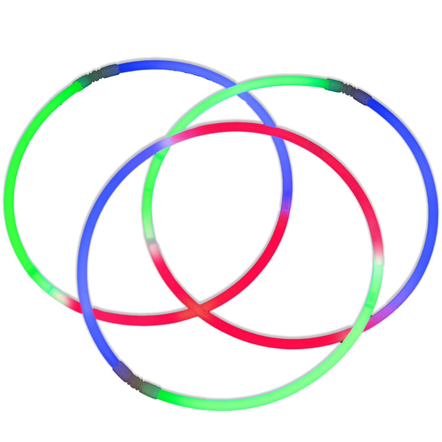 Premium Glow Necklaces - 50 pack Glowhouse Brand (Tri-Colour)