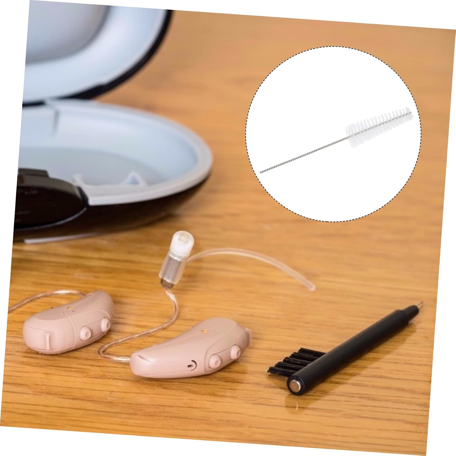 5pcs Hearing Aid Cleaning Brush Hearing Aid Accessory Ear Wax Tool Cleaning Rod Earpiece Cleaner