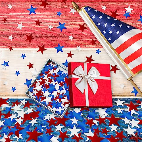 Image of KatchOn 4th of July Star Confetti - 15g Pack | 4th of July Decorations | Red White Blue Confetti for Patriotic Decor, 4th of July confetti | Patriotic Decorations | Memorial Day Decorations