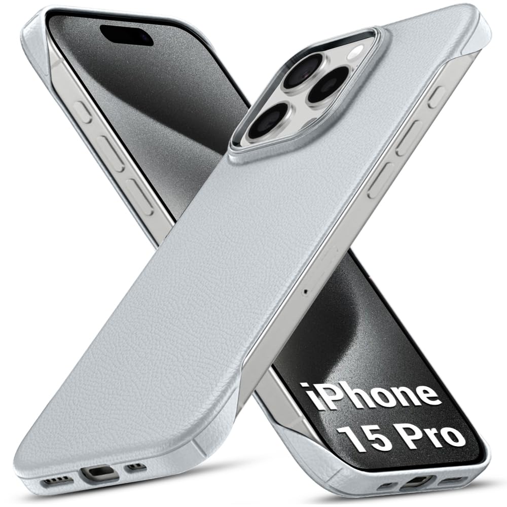 TheGiftKart Hybrid Ultimate Slim Back Case Cover for iPhone 17 Pro | Lightweight Profile | Hard Back Case Cover for iPhone 17 Pro (PC & TPU, Metal Camera Ring, Leather Texture Finish, Grey) — Amazon image 23