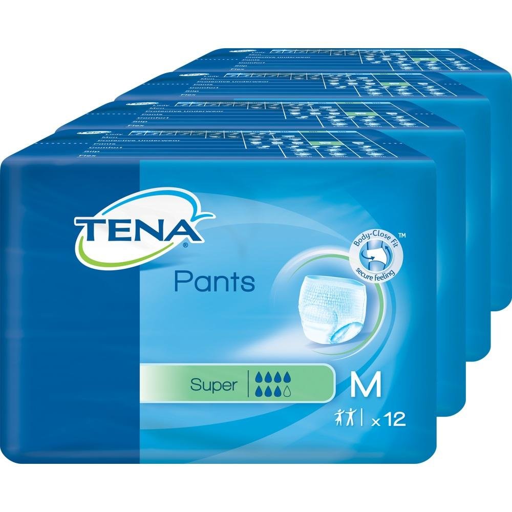 Case Saver 4 x TENA Pants Super - Medium (80-110cm/32-42in) Pack of 12 by SCA