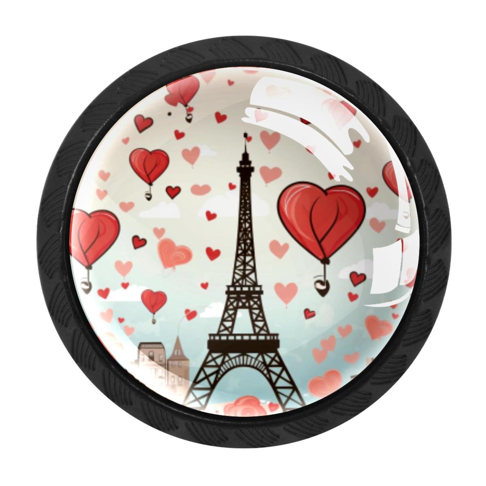 Chenzzzz Multicolored 06 4 Pack Eiffel Tower Valentine's Day Drawer Knob Cabinet Hardware