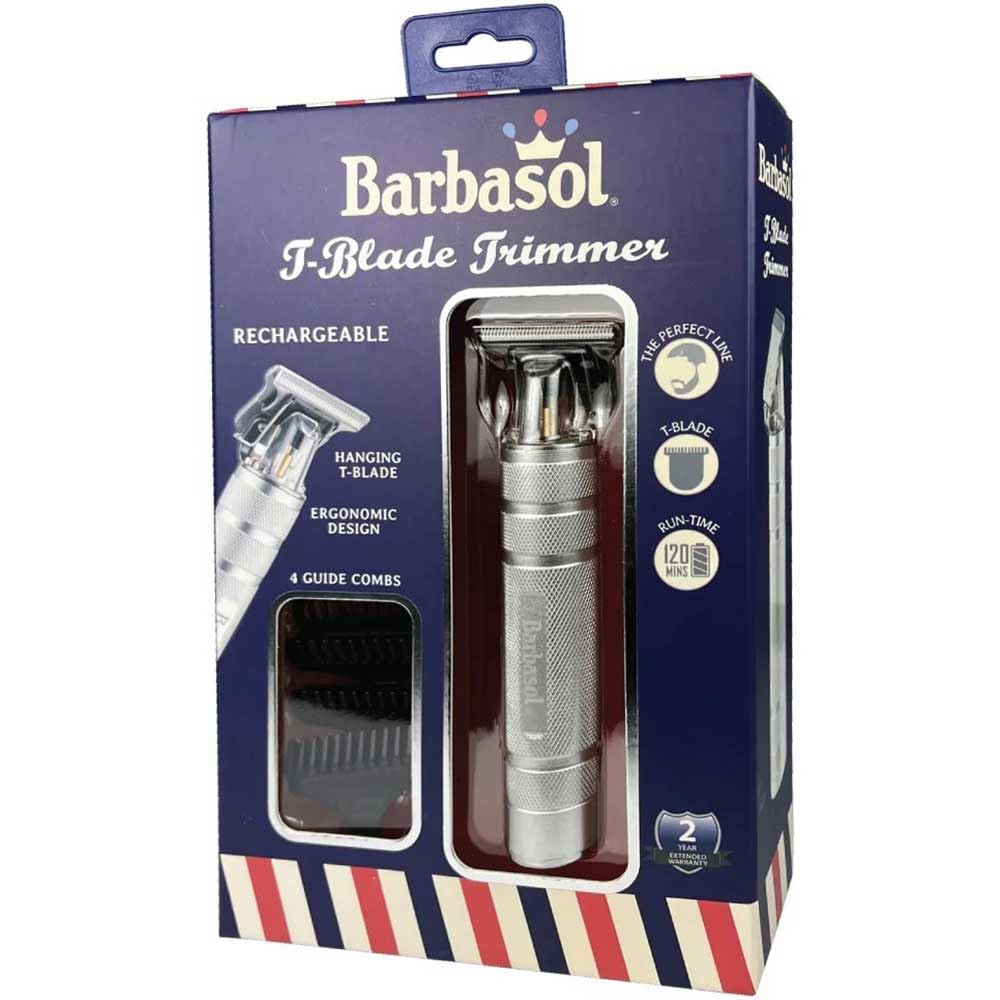 Barbasol HAIR_TRIMMER - Tagliacapelli ricaricabile a T, per uomo, per barba e capelli croccanti, in acciaio inox, lunghezza 1-3 mm