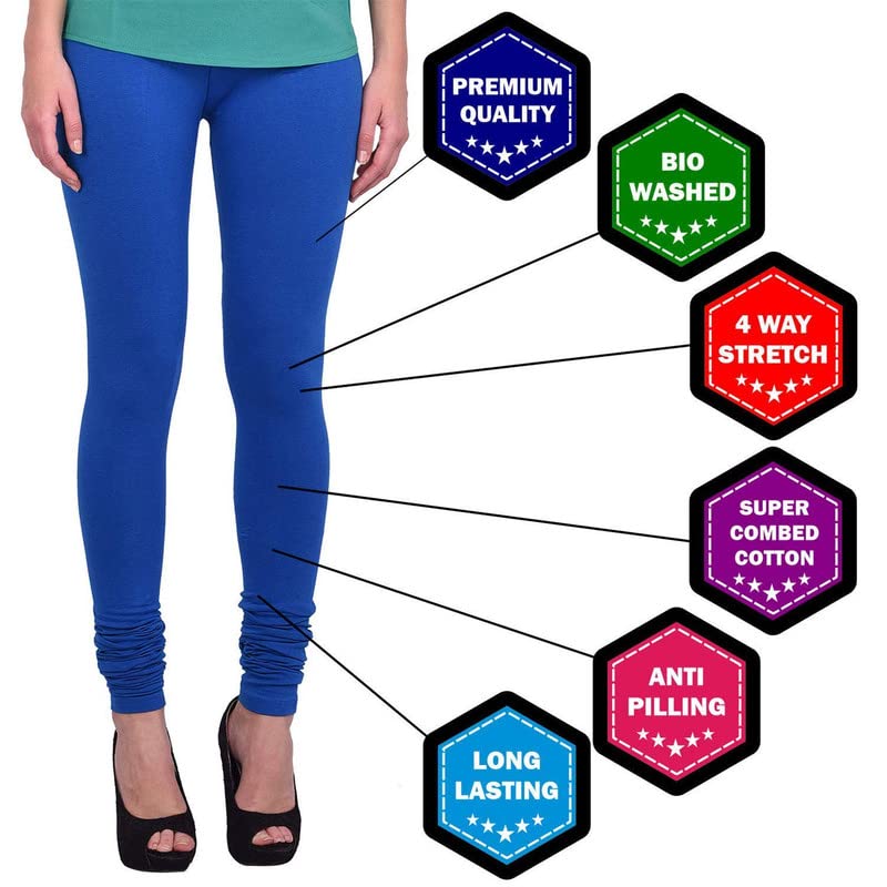 Image of Robinbosky Premium Stretchable Cotton Churidar Legging for Women | Suitable for Formal wear & Casual wear | High-End Elastic Makes The Leggings Squat Proof and Durable for Travel, Yoga, & Workout.