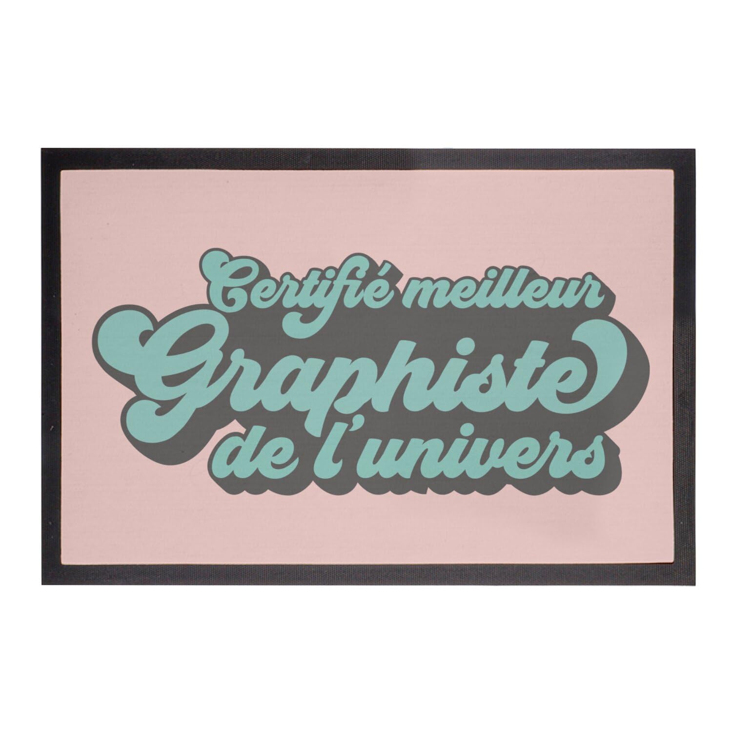 Paillasson rose graphiste de l univers cadeau original pour un designer 75x50