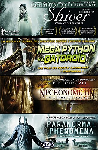 Coffret Fantastique : Shiver : L'enfant des ténèbres + Mega Python vs. Gatoroid + Necronomicon : le livre des ténèbres + Parano - Mehr Infos/Bestellen